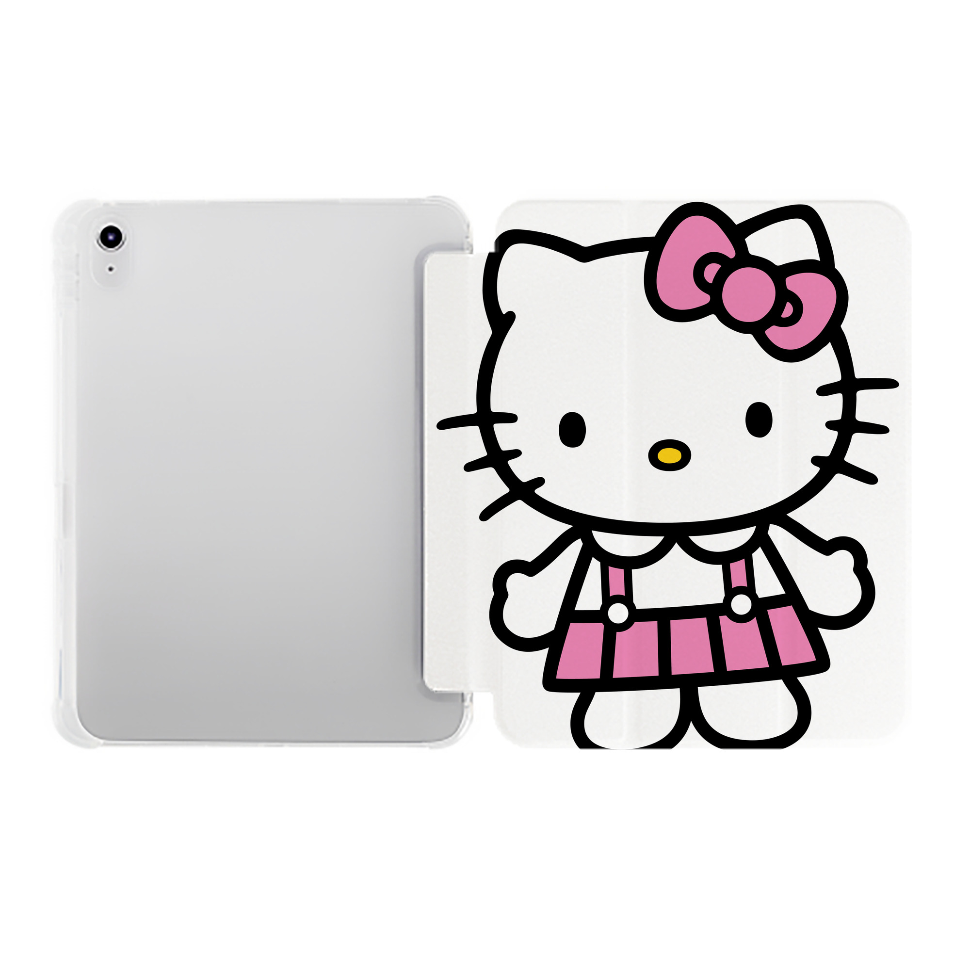 （画像用） Hello Kitty ハローキティ IPad ケース ペン収納付き 三つ折りスタンド PUレザー×シリコン 対応機種9.5/10.5/10.9インチ